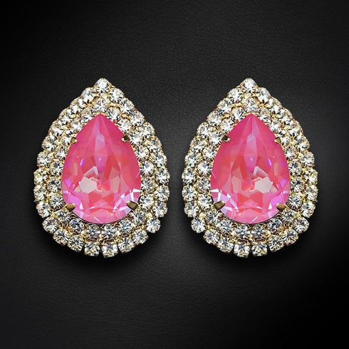 Auskarai "Jasmīnas (Lotus Rožinė DeLite)" su Swarovski™ kristalais
